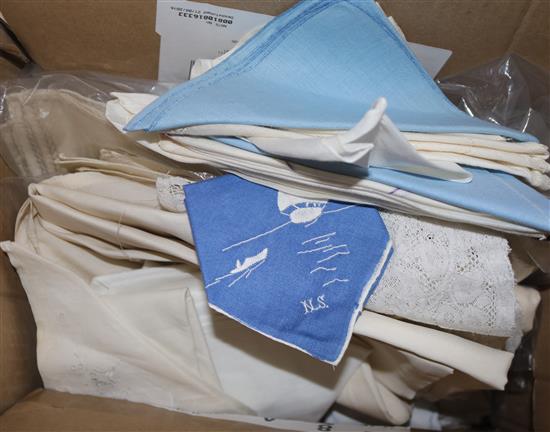 A quantity of table cloths and napkins